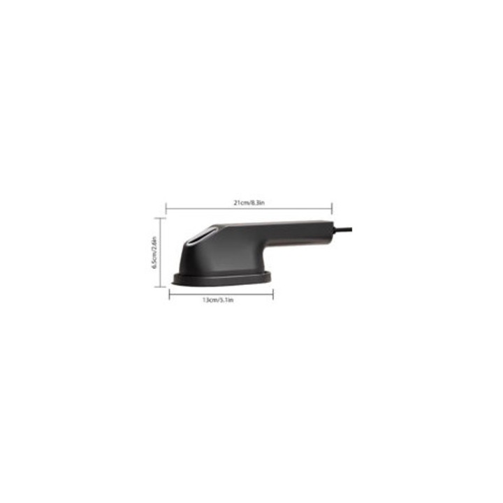 Fier de calcat portabil cu abur, mini, negru, 21x13x6.5cm, set cu suport si sticla de pulverizare