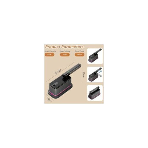 Fier de calcat portabil 1200 W, 2 in 1, abur si uscat, incalzire rapida in 5 secunde, compact, 18.8 cm