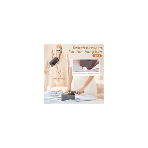 Fier de calcat portabil 1200 W, 2 in 1, abur si uscat, incalzire rapida in 5 secunde, compact, 18.8 cm