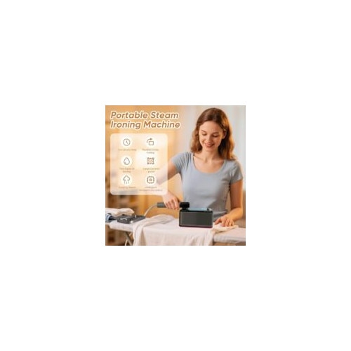 Fier de calcat portabil 1200 W, 2 in 1, abur si uscat, incalzire rapida in 5 secunde, compact, 18.8 cm