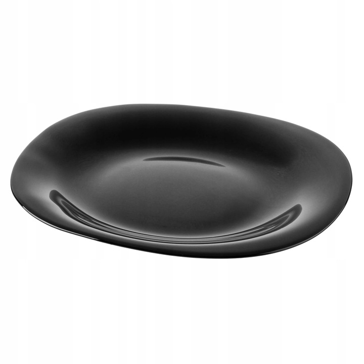 Farfurie desert, Farfurie tort, Diametru 21, 5 cm, Rotunda, Sticla, Certificare FCM, Negru