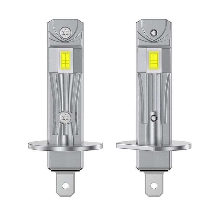 Set 2 Becuri Auto LED H1, 28W, 6500K, 12V, Rezistenta la Apa, 360 de grade, Plug and Play, Compatibil pentru Faza Lunga si Scurta, OUYLAF