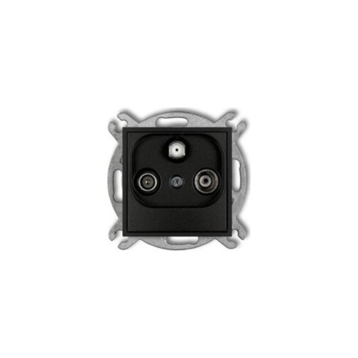 Priza Karlik Mini 12MGM Compact, UV-resistant, IP20, negru mat