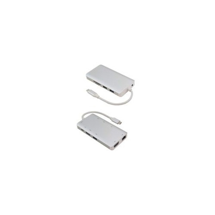 Dokkolóállomás, USB 3.1 Type-C, HDMI/VGA/USB/LAN/AUDIO/SD, 3840x2160px