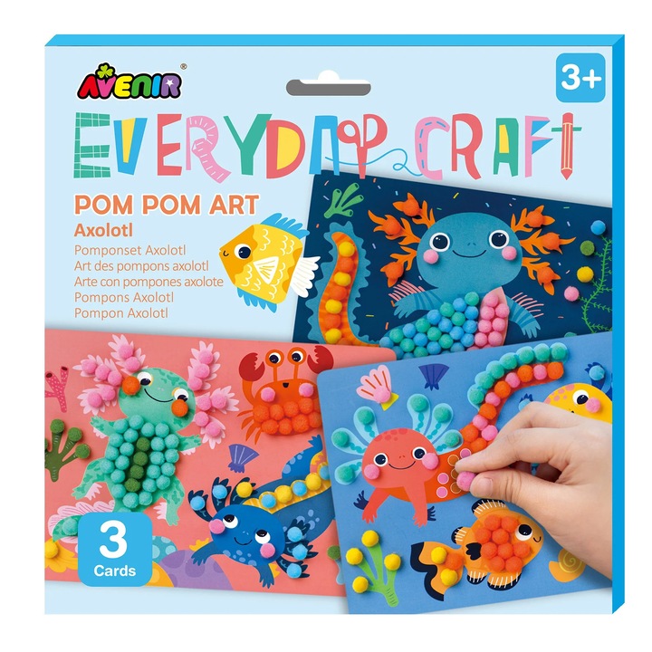 Set creativ Everyday Craft Pom Pom - confectioneaza un Axolotl