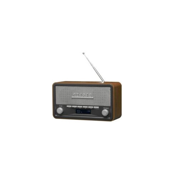 Radio DAB-18, analogic si digital, DAB+, FM, 2x2W, negru, 261x91x14.5mm