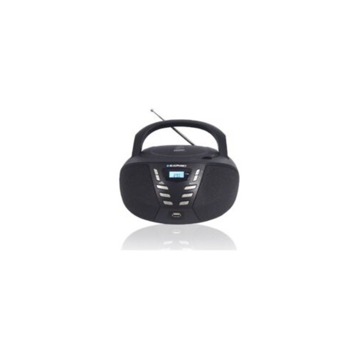 Boombox portabil BB7BK, radio FM, player CD/MP3, USB, negru, 230x110x240mm