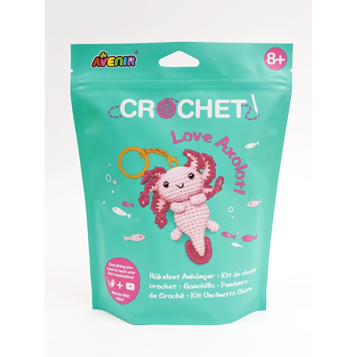 Kit de crosetat pentru copii - Love Axolotl