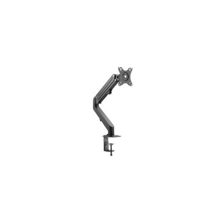 Suport monitor cu arc pe gaz, 17-27 inch, VESA 75x75/100x100, capacitate 6.5 kg, reglabil, montare pe birou
