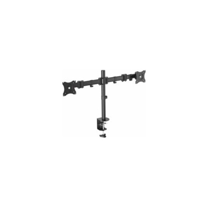 Suport monitor dublu, negru, 726x450x35mm, capacitate 16kg, montare prin clema