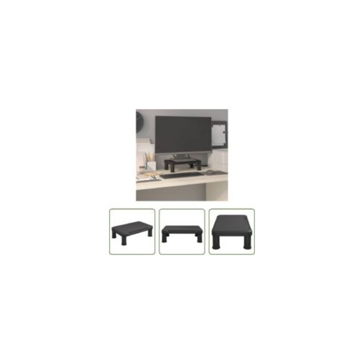 Suport monitor, negru, 38x24x10.5 cm, ajustabil pe inaltime, spatiu de depozitare