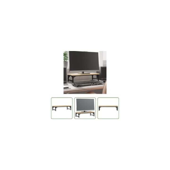 Suport monitor, 55x23x14 cm, material lemnos, design ergonomic, picioare ajustabile