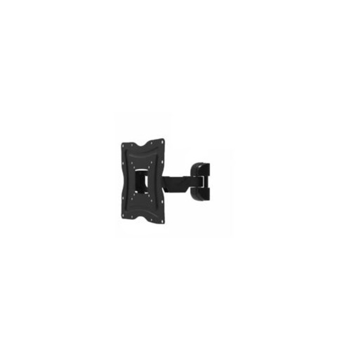 LCD TV tartó, 13"-42", fekete, teherbírás 25 kg, faltól való távolság 100x390mm, állítható szög +15/-15, forgatás +30/-30