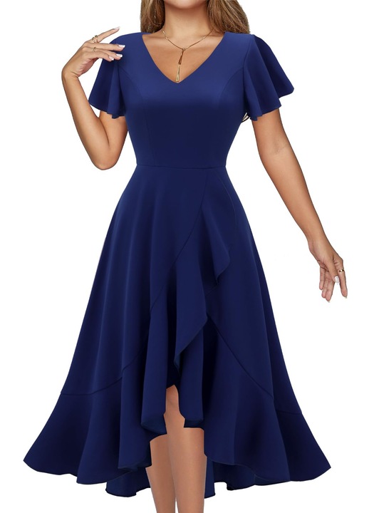 Rochie cocktail dama vintage, tip, Bleumarin