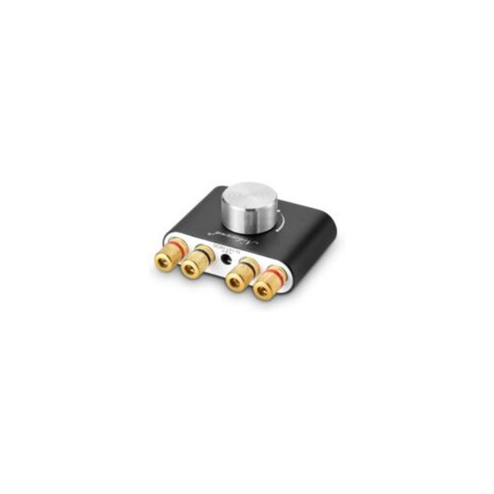 Mini sztereó Bluetooth erősítő, 2.0 csatornás, 2 x 50W, AUX/USB/Bluetooth bemenettel, 19V tápellátás