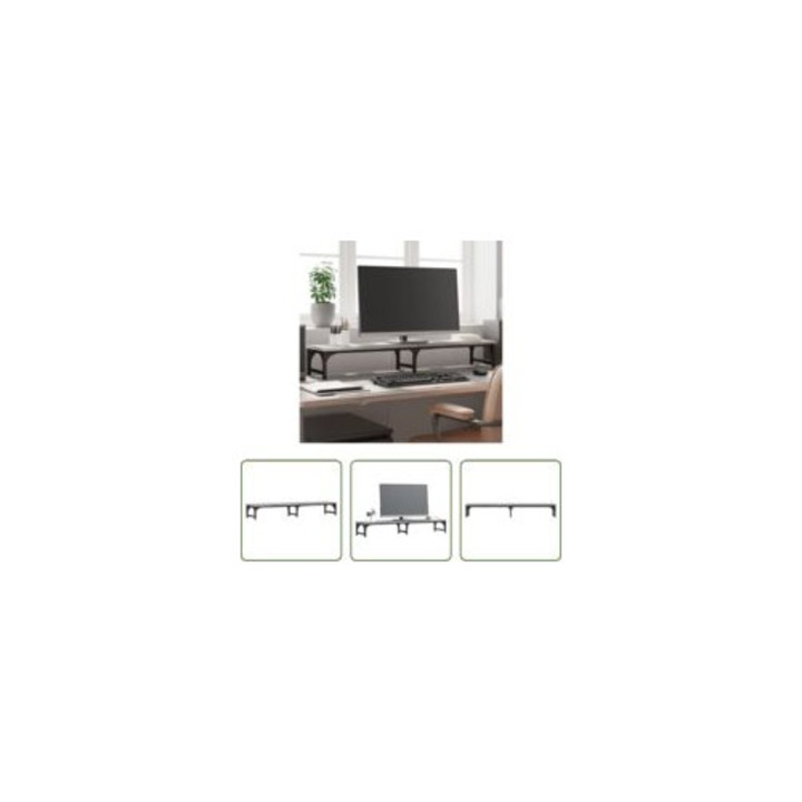 Suport monitor, 105x23x15.5 cm, gri Sonoma, material lemnos, design ergonomic, cu spatiu de depozitare.
