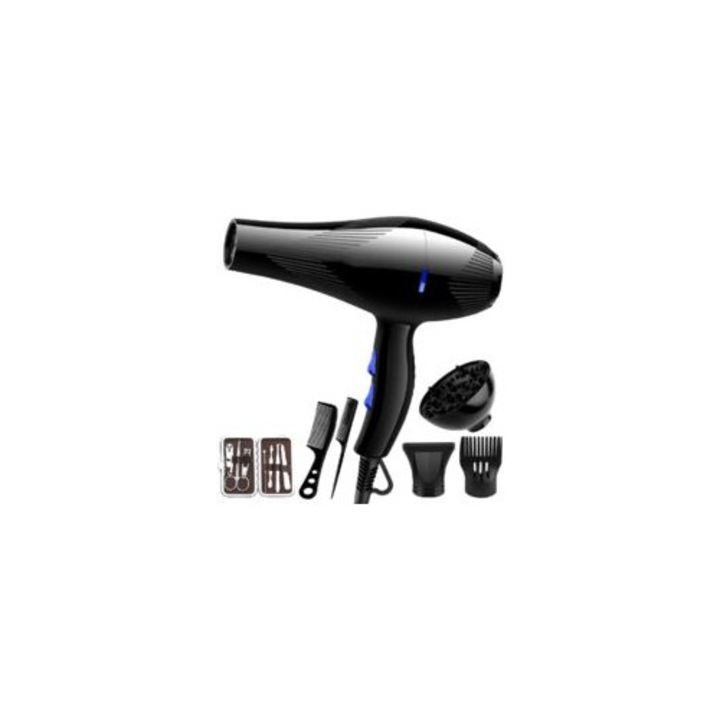 Uscator de par, 1000W, negru, 4x24x27cm, set cu cablu de siguranta si maner ergonomic