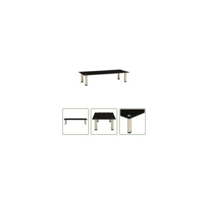 TV állvány, edzett üveg, 80x35x17 cm, fekete, maximális terhelhetőség 40 kg