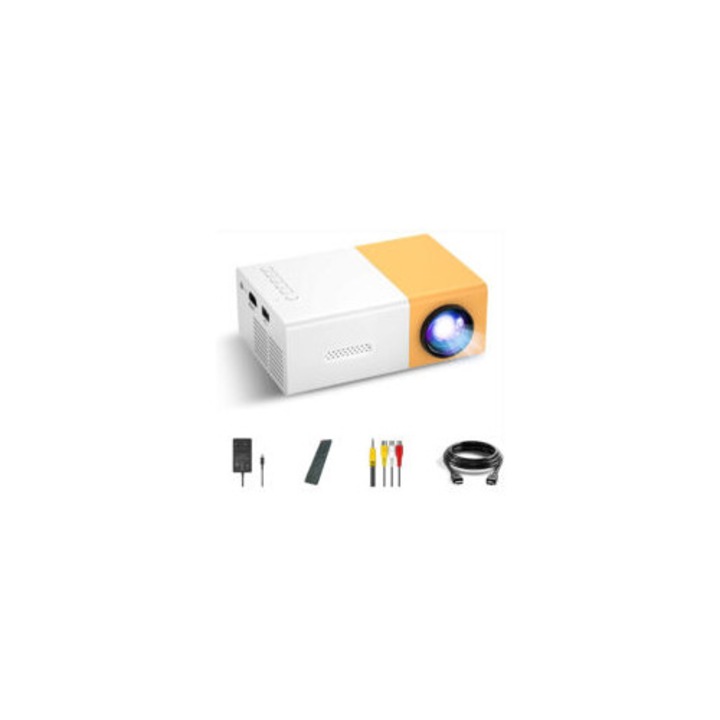 Mini videoprojektor, 1080p támogatás, hordozható, méretei 12.7x4.85x8.15cm, USB tápellátás