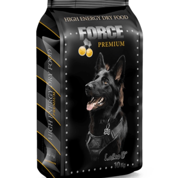 Hrana uscata Laiko Force pentru caini, 10 kg, premium, proteine 28%, grasimi 18%, pentru caini adulti, talie medie
