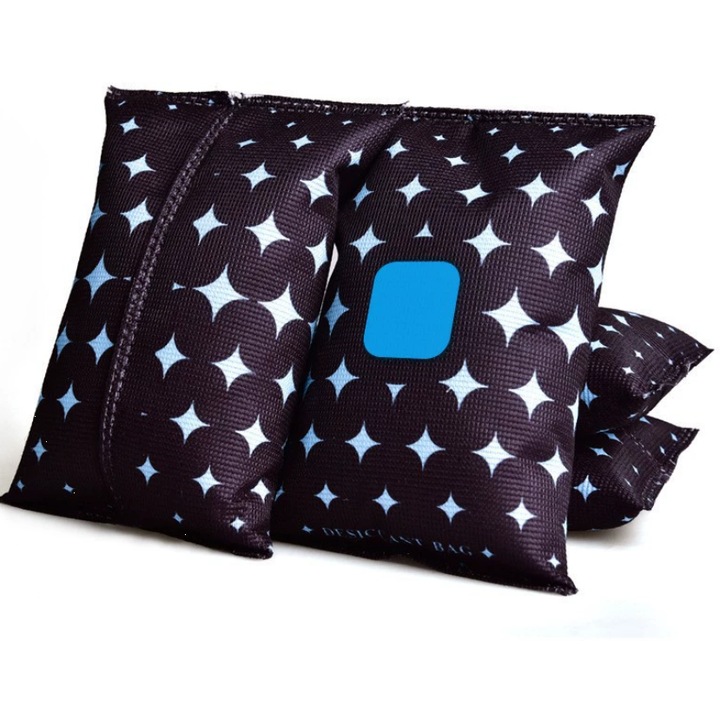 Set 4 Saci Dezumidificatori, Saculeti de Absorbtie a Umezeli, cu Gel Silica, Reutilizabili, 100g, cu Indicator de Culoare, Anti-Mucegai si Condens, Ideali pentru Spatii Mici si Inchise, AlisVas-store