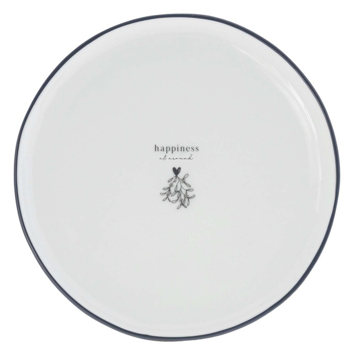 Бяла десертна чиния Bastion Collections, 19 см, керамика, гланцов финиш
