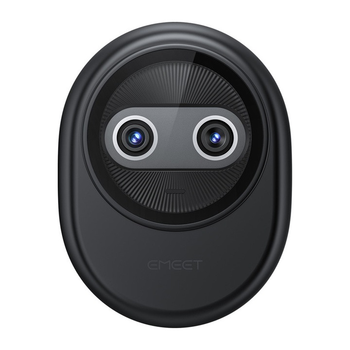 Camera Web duala EMEET Piko, 4K / 30 FPS, Luminozitate reglabila, Microfon integrat, ideala pentru birou, USB-C, Negru