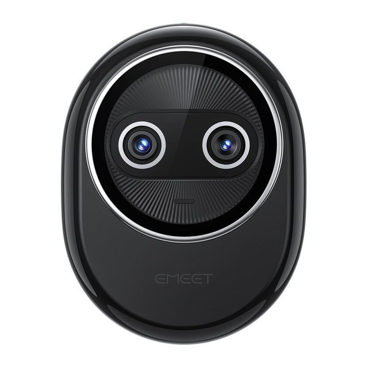 Camera Web duala EMEET Piko Plus, 4K / 30 FPS, Luminozitate reglabila, Microfon integrat, ideala pentru birou, USB-C, Negru