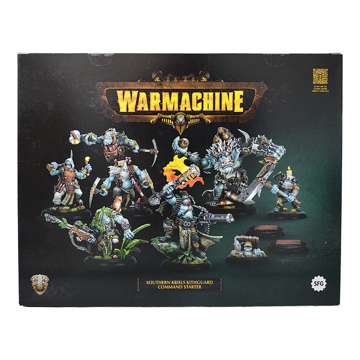 Warmachine játékkiegészítő, Southern Kriels Kithguard Command Starter, Steamforged Games, 8 összeszerelhető modell, szürke