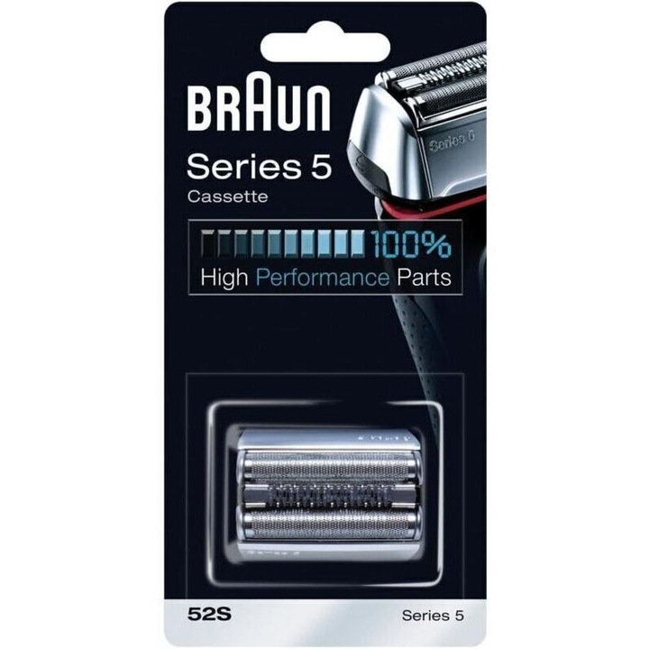 Cap de schimb pentru aparat de ras electric Braun 52S, argintiu, set de accesorii