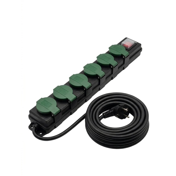 PARKSIDE® Kültéri elosztó – 6 aljzattal, 2 m kábel