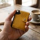Двуцветен портфейл Natty Pell от естествена кожа, жълт и черен