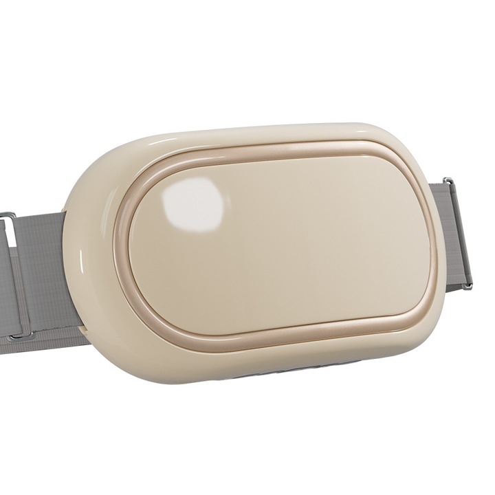 Hasi masszázskészülék, 2000 mAh, fokozatmentesen állítható sebesség, USB töltés, rezgés, ORBER, hőterápia, hasi karcsúsítás, otthoni használatra, ABS, 26 × 13 × 5 cm, bézs