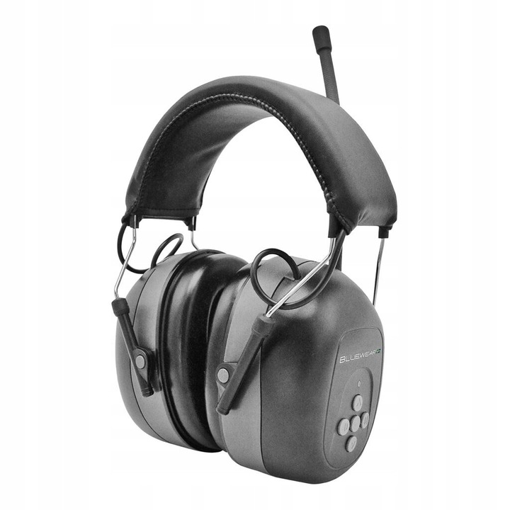 Védőfülhallgató FM rádióval, Bluewear, 31 dB, Hi-Fi, állítható, puha párnák, fekete