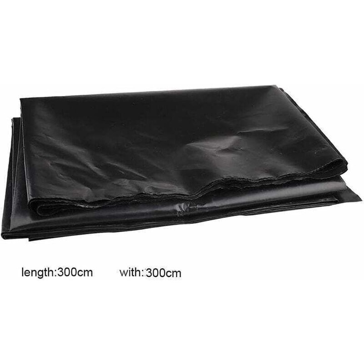 Folie pentru iaz 1.5x2m, 2x3m, 2.5x3m, 3x3m, polietilena de inalta densitate, neagra, set disponibil