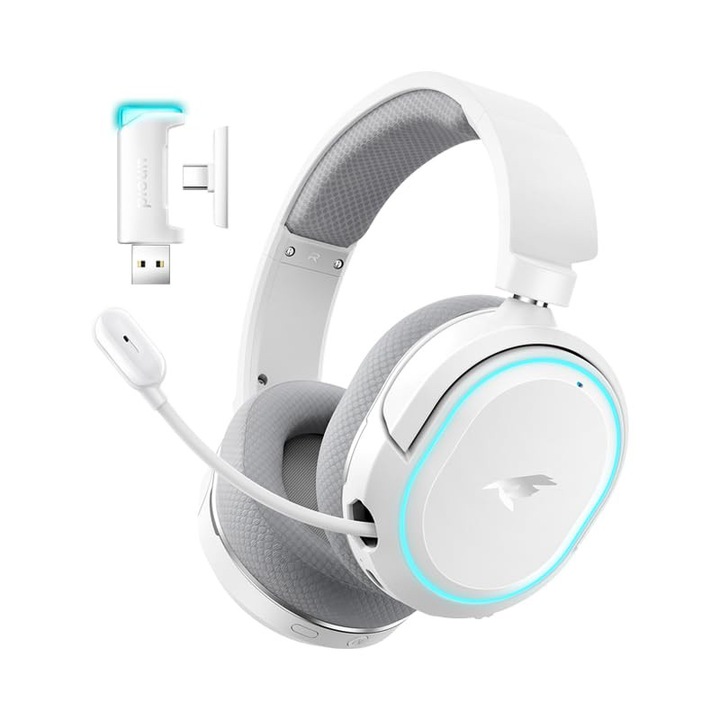 Casti gaming wireless, Picun G2, sunet surround 7.1, microfon cu anulare a zgomotului, multicolor, 100 ore autonomie