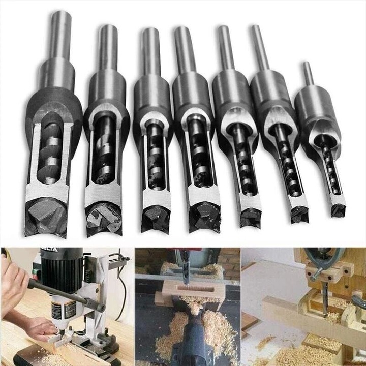 Set burghie patrate 16mm, otel tungsten, argintiu