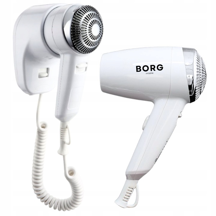 BORG IVALO CR hajszárító, falra szerelhető, 1200W, fehér, 205x90x195mm