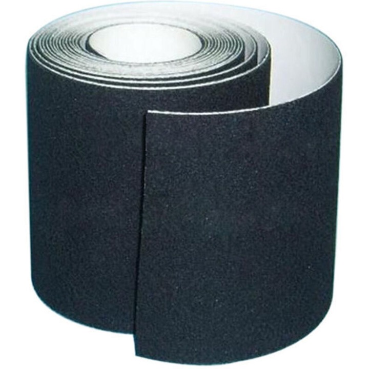 Banda antiderapanta adeziva, banda aderenta din PVC, cu aderenta inalta, rezistenta la uzura si la temperaturi ridicate, negru, 10 cm x 5 m
