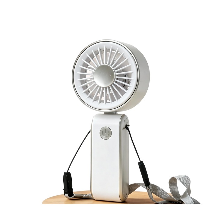 USB Újratölthető Kézi Hordozható Ventilátor, 4 Szín (Fehér), Ultra Kompakt, Nyárra, Strandra, Utazáshoz és Irodába
