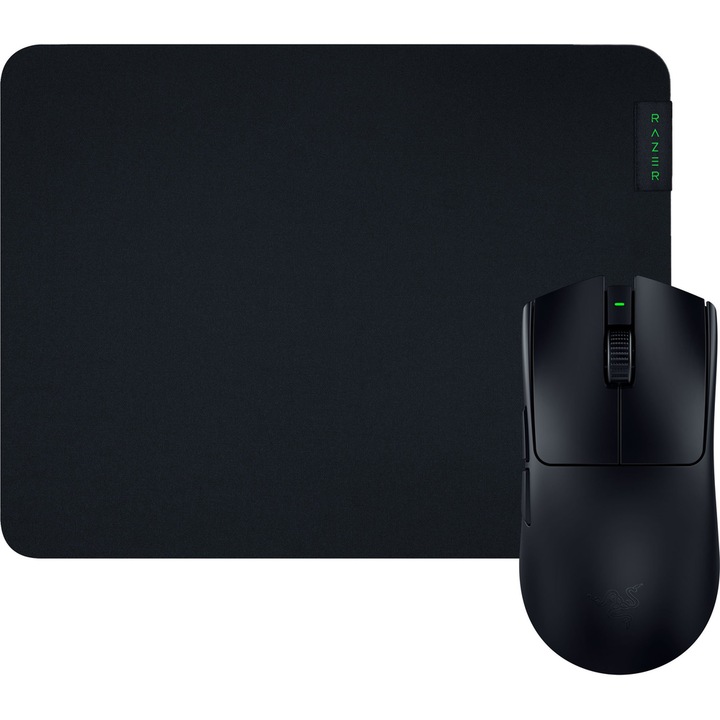 Mouse Gaming Wireless Razer Viper V3 Pro + MousePad Gigantus M Hero Bundle, 35000 DPI, 6 butoane programabile Negru