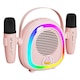 Boxa Portabila Karaoke cu Bluetooth pentru copii, Electromures EM 1040 A, Port USB si TF, 2 microfoane, 6 efecte vocale, Roz