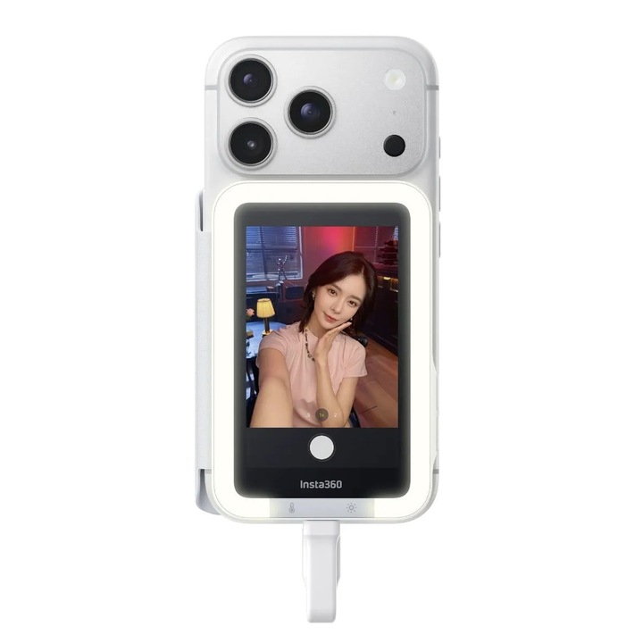 Ecran selfie magnetic Insta360 Snap cu lumina, 3.5 inch, USB-C, portabil