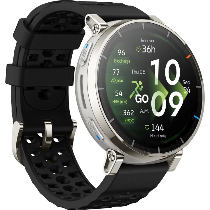 Smartwatch Amazfit Active 3 Premium, NFC, ecran AMOLED 1 "32", argintiu