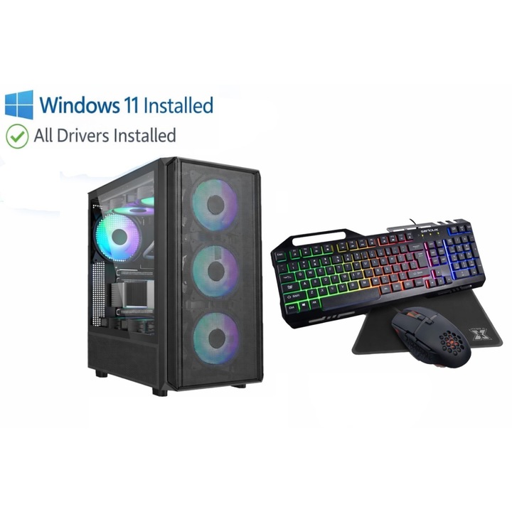 Számítógép Gaming Intel i7-6700 akár 4.0 Ghz, 32GB RAM, GTX 1060 6GB, SSD 512GB + HDD 500GB, Windows 11