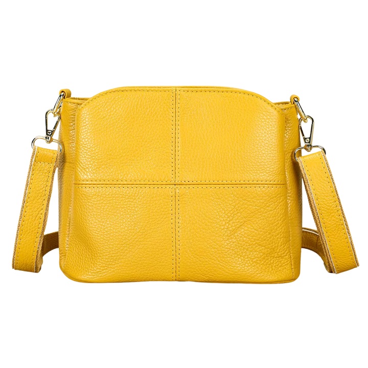 IMODIX® Női Táska Valódi Bőrből, Alkalmi, Több Rekesz, Méretek 24x18x13 cm, 7363-as Modell, Sárga
