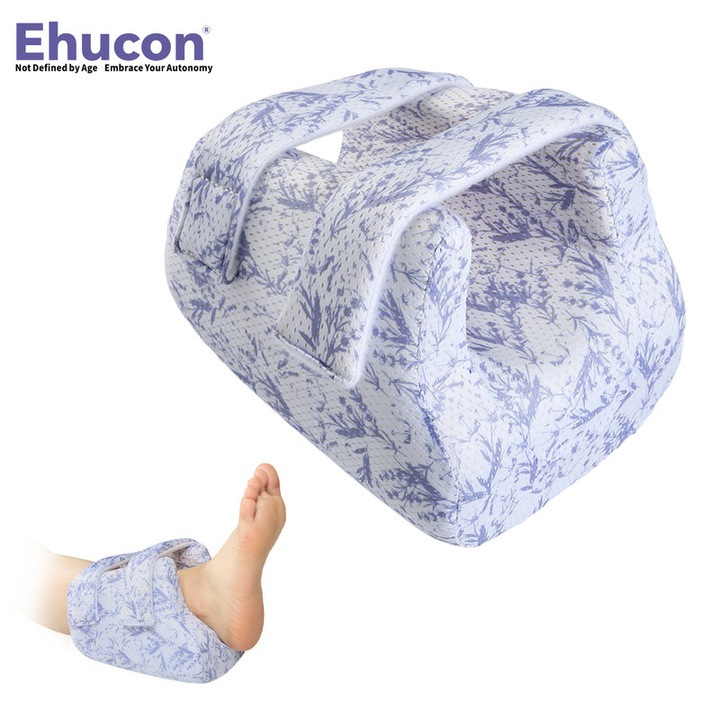 Ehucon Protector 3D calcai anti-escare – perna elevatie glezna, suport picior, ameliorare durere – potrivit stang/drept, 1 buc, imprimeu mov