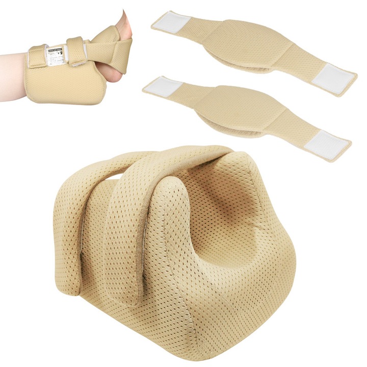 Ehucon Protector 3D calcai，curea fixare anti-escare – perna elevatie glezna, suport picior, ameliorare durere – potrivit stang/drept, 1 set, kaki