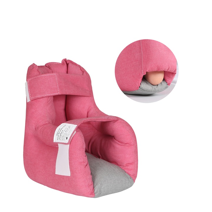 Ehucon Protector calcai anti-escare – perna cu 2 curele, terapie durere/leziuni, marime adult, potrivit stang/drept, 1 buc, rosu