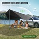 Marchiză auto neagră, cort pentru camping, impermeabil, pentru 5-8 persoane, 445x290cm